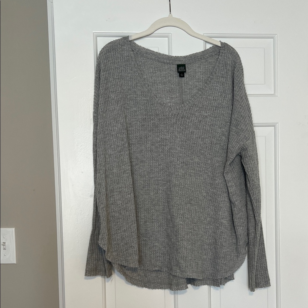 Wild Fable Textured Gray Top